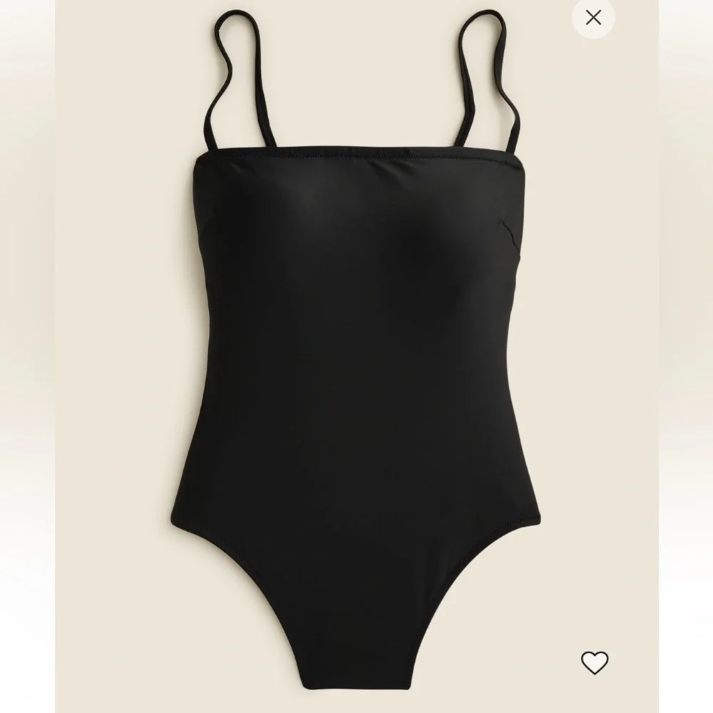 JCrew Square Neck One piece Swimsuit Classic Black Swimsuit Bathing suit